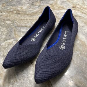 Rothy's The Point Navy Blue Pointed Toe Ballet Flats Size 7